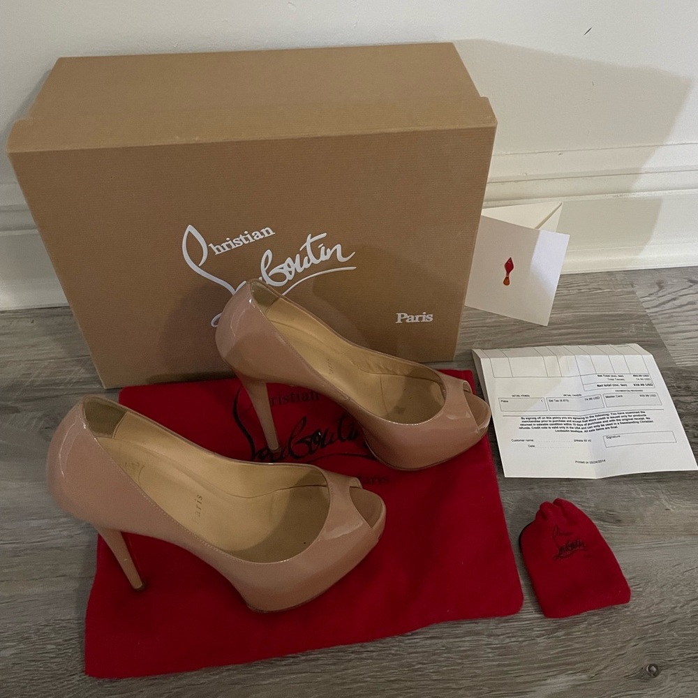 Christian Louboutin Vendome 120 Patent Nude Size 36 1/2
